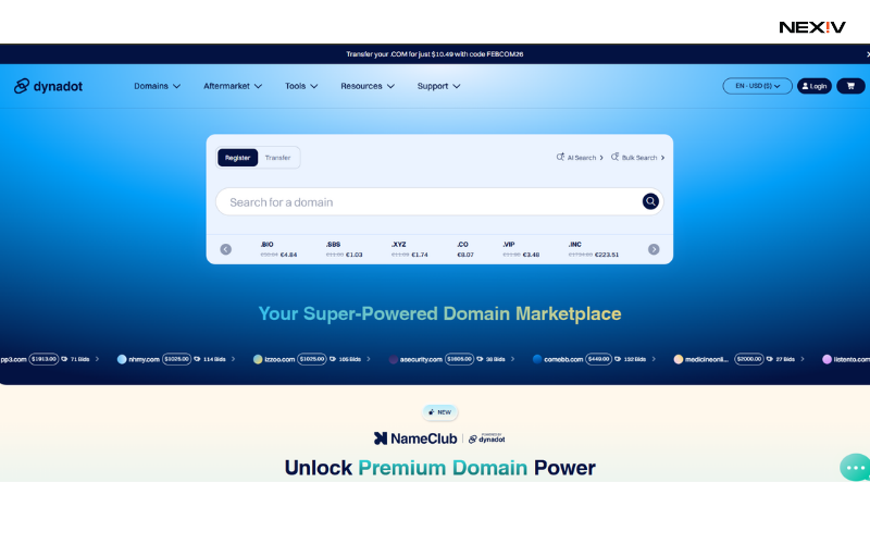 top domain name providers