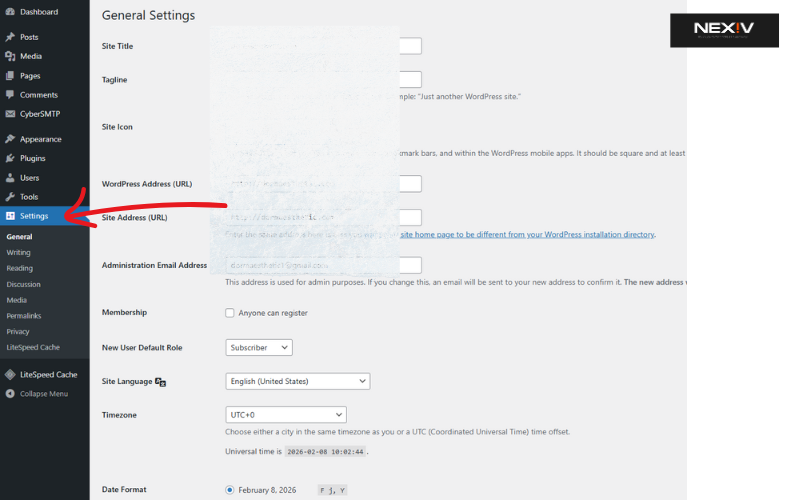 WordPress dashboard menu explained