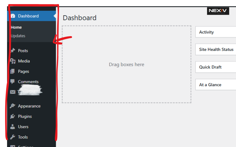 WordPress admin panel